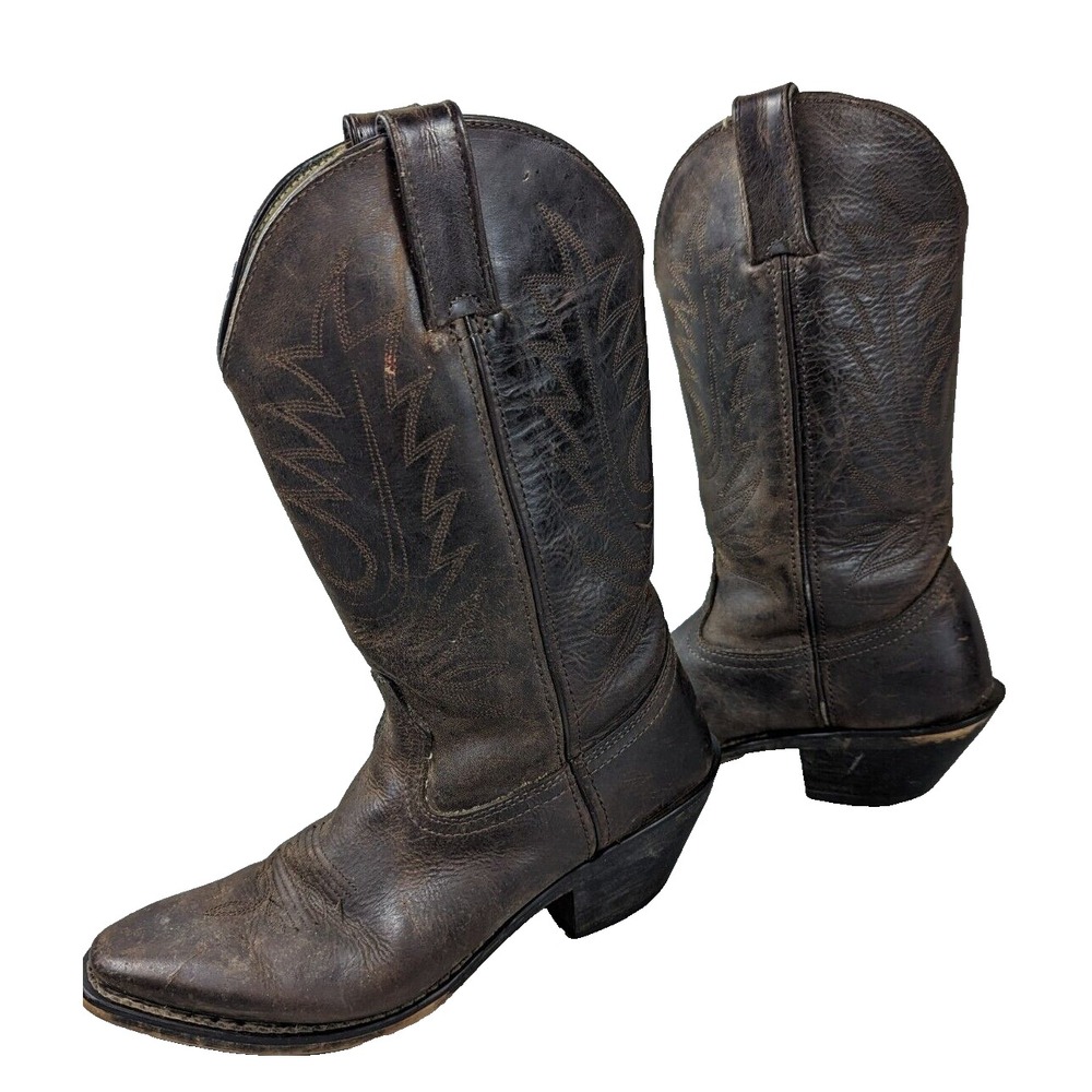 Durango Boots Womens Sz 6.5M Western MidCalf Heel‎ Pull On Cowgirl Brown Leather